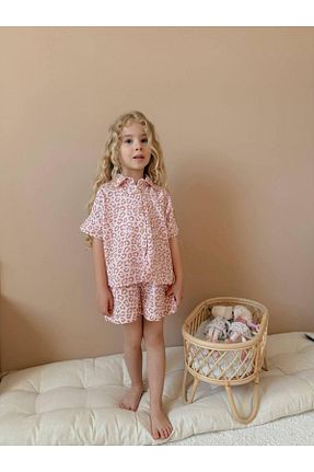ست بالاتنه و پائین تنه صورتی بچه گانه بافتنی YİGİT BUTİK - کد 940339347