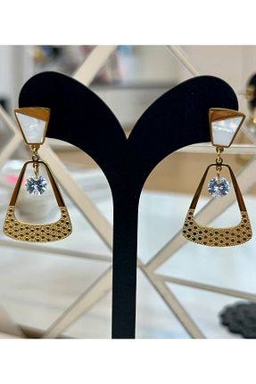 گوشواره استیل (فولاد) زرد زنانه استیل (فولاد) FERİHA DESING - کد 940277614