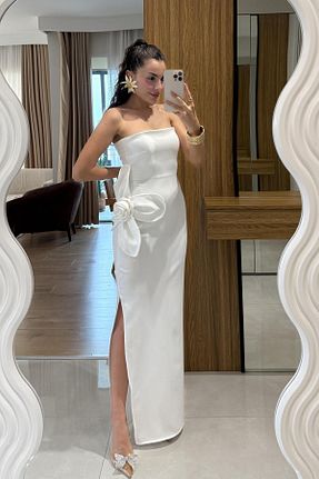 لباس سفید زنانه بافتنی Gizem Ecemiş - کد 940275087