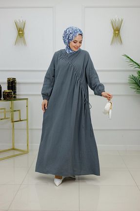 لباس حجاب طوسی زنانه رگولار Enans Design - کد 940286486