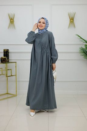 لباس حجاب طوسی زنانه رگولار Enans Design - کد 940286486
