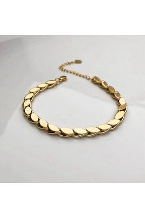 دستبند استیل (فولاد) طلائی زنانه استیل (فولاد) DEMOKAN - کد 786695624