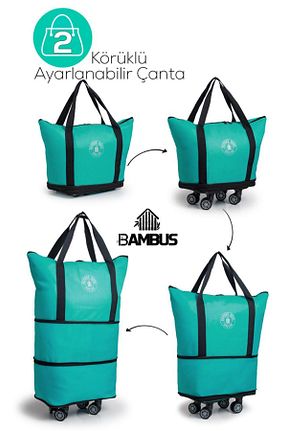 ساک و چمدان فیروزه ای زنانه پارچه Bambus Home - کد 901629468