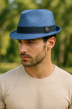 کلاه آبی مردانه حصیر LAGRANZE - کد 940310033
