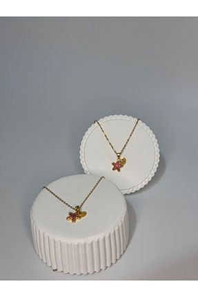 گردنبند استیل ( فولاد ) زرد زنانه استیل (فولاد) LEROSY CO - کد 938098556