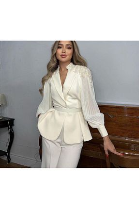 ست بالاتنه و پائین تنه سفید زنانه اورسایز MİSSNESİL - کد 926419997
