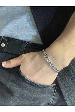 دستبند استیل (فولاد) طوسی زنانه استیل (فولاد) nss sky rock - کد 928758940