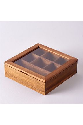 جعبه دکوراتیو قهوه ای چوب Linens - کد 803385250