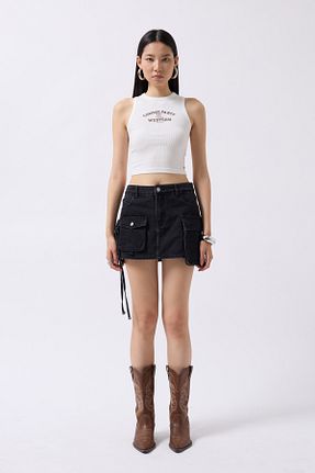 دامن طوسی زنانه جین Black Fashion - کد 831408563