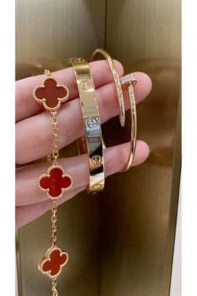 دستبند استیل (فولاد) زرشکی زنانه استیل (فولاد) ANGELSS JEWELLERY - کد 940622543