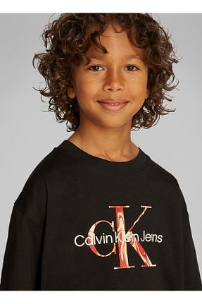 تیشرت مشکی بچه گانه یقه دوچرخه Calvin Klein - کد 940515422
