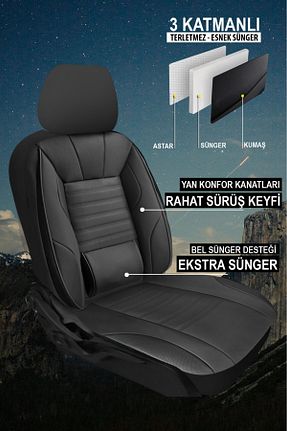 روکش صندلی خودرو مشکی GM-DESIGN - کد 940543588