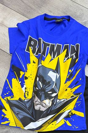 ست بالاتنه و پائین تنه آبی بچه گانه بافتنی Batman - کد 940558493