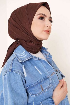 روسری قهوه ای %100 پنبه rathorion - کد 940527176
