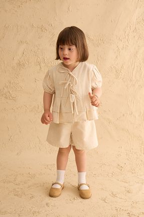 ست بالاتنه و پائین تنه بژ بچه گانه پنبه ای Fahhar Kids - کد 940644076
