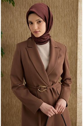 روسری قهوه ای ساتن Fatma Atasoy - کد 940520890