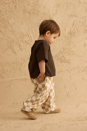 پیراهن قهوه ای بچه گانه یقه دوچرخه Fahhar Kids - کد 940643730