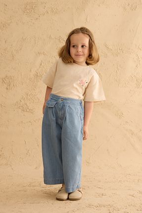شلوار آبی بچه گانه بافتنی Fahhar Kids - کد 940750097