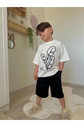 ست بالاتنه و پائین تنه سفید بچه گانه جین BİR DOZ ÇOCUK GÜLÜŞÜ - کد 940752596