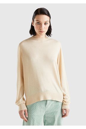 پلیور بژ زنانه ساده United Colors of Benetton - کد 780922145