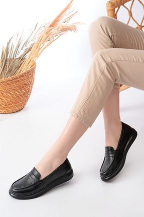 کفش کژوال مشکی زنانه چرم خالص Dericalle shoes - کد 901764224