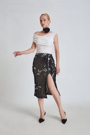 دامن مشکی زنانه الاستین ECEM ALP - کد 565964039