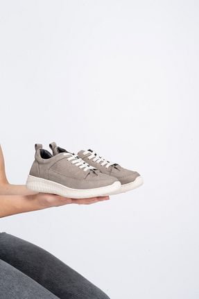 کفش اسنیکر طوسی زنانه چرم اصل Dericalle shoes - کد 924778827