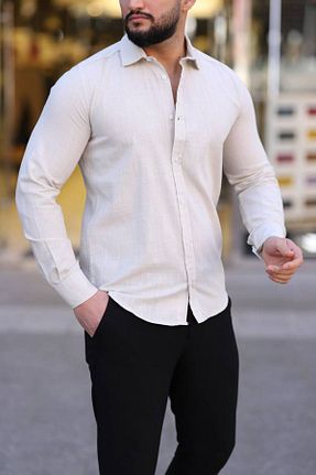 پیراهن سایز بزرگ نباتی مردانه سایز بزرگ Gomenz - کد 929216886
