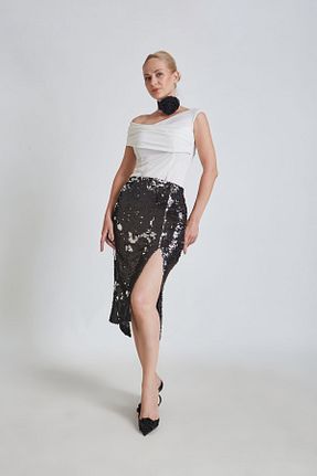 دامن مشکی زنانه الاستین ECEM ALP - کد 565964039