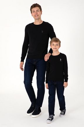 پلیور مشکی بچه گانه ساده U.S. Polo Assn. - کد 884837214