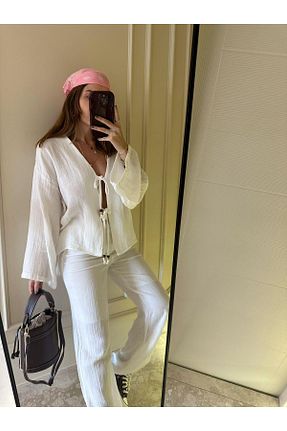 ست بالاتنه و پائین تنه رنگی زنانه بافتنی Chamakh - کد 940594981