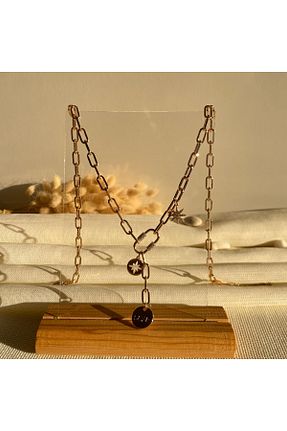 گردنبند استیل ( فولاد ) زرد زنانه استیل (فولاد) See Shine Accessory - کد 940596166