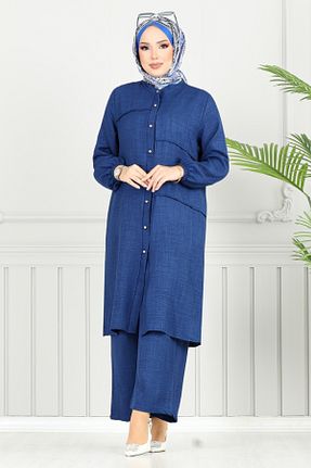 ست بالاتنه و پائین تنه سرمه ای زنانه بافتنی ModaMerve - کد 940770681