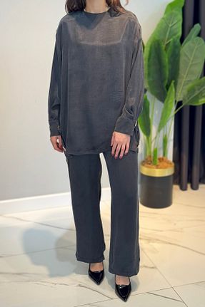 ست بالاتنه و پائین تنه حجاب طوسی زنانه رگولار Missemramiss - کد 940627266