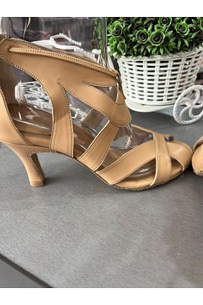 کفش پاشنه بلند کلاسیک بژ زنانه چرم مصنوعی bitangosu - کد 940627922