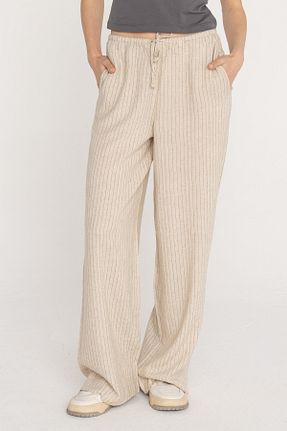 شلوار طوسی زنانه مخلوط کتان Jack & Jones - کد 930742402