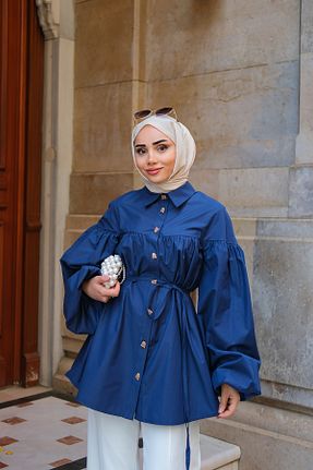 پیراهن حجاب سرمه ای زنانه رگولار LOCCO - کد 940626245
