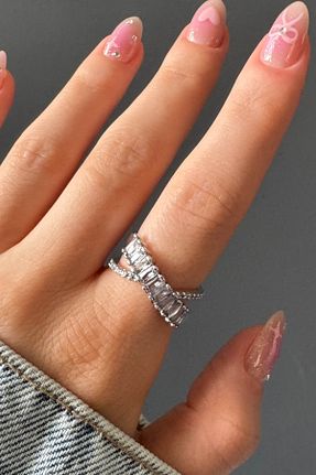 انگشتر جواهر طوسی زنانه زیرکن H&E DESIGN - کد 940606506