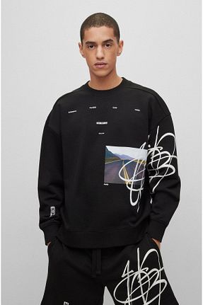 سوئیشرت مشکی مردانه Slogan Hugo Boss - کد 734095423