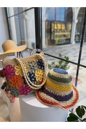 کلاه رنگی زنانه حصیر ZeynepKeskinDesign - کد 940635313