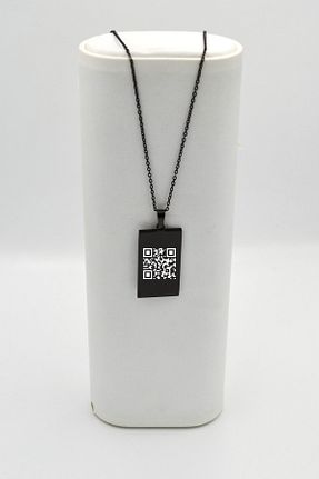 گردنبند استیل ( فولاد ) مشکی مردانه استیل (فولاد) G1CR - کد 931777005