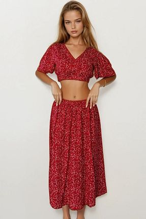 ست بالاتنه و پائین تنه رنگی زنانه بافتنی VAGGON - کد 940641126