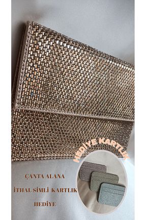 کیف پورتفوی و کلاچ متالیک زنانه پارچه ای Gül karatekin gk - کد 930000429