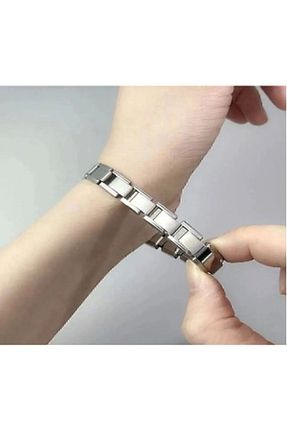 دستبند استیل (فولاد) طوسی زنانه استیل (فولاد) demirosa - کد 940654497