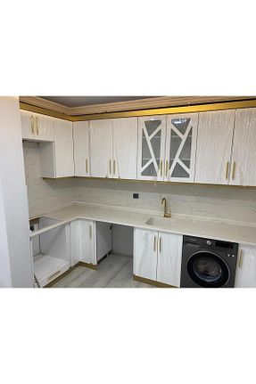 کابینت های آماده آشپزخانه سفید MDF Metmobilya - کد 940836202