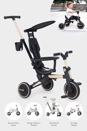 کالسکه 3 چرخ کودک مشکی Çift Yönlü Huggy - کد 936238277