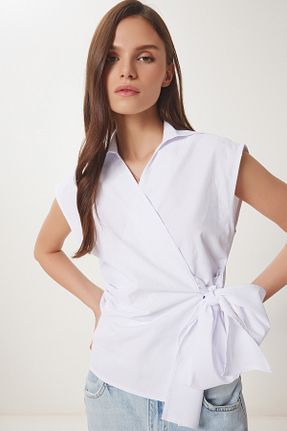 بلوز سفید زنانه ساده Happiness İstanbul - کد 933170610