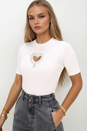 بلوز سفید زنانه Trend Alaçatı Stili - کد 940598333