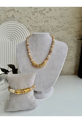 دستبند جواهر قهوه ای زنانه سنگ طبیعی LUXURY JEWELRY - کد 940771901