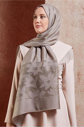 شال قهوه ای زنانه پلی استر Alvina - کد 886962330